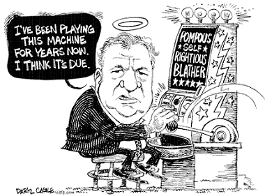 Bennett playing a slot machine